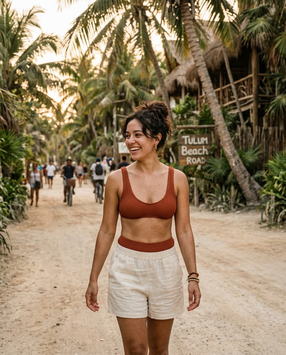 Tulum Palm Detour: Stopping by the palms on the way back from the beach.